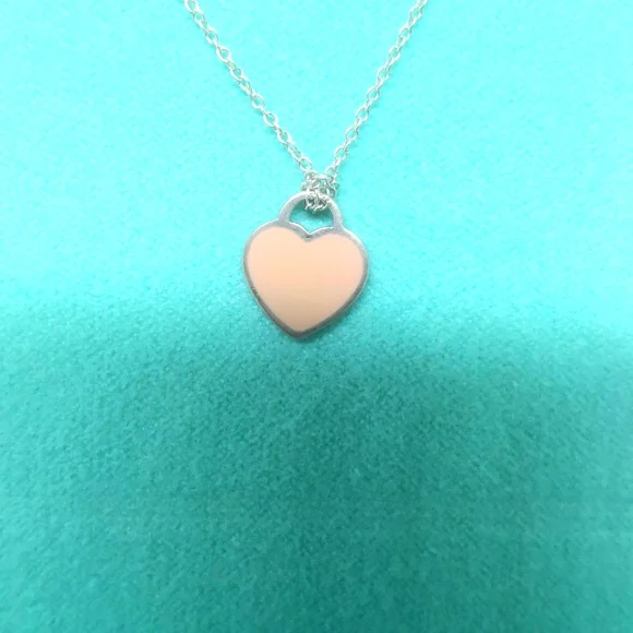 Tiffany and co. Pendant Return toTiffany Pink mini.Necklace.Silver 925..